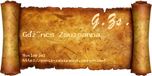 Gáncs Zsuzsanna névjegykártya